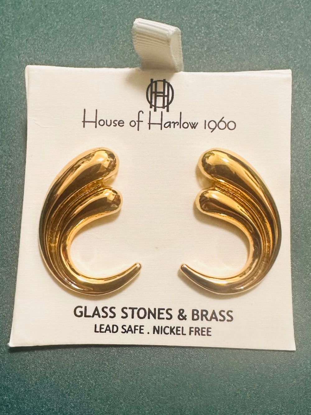 House of Harlow 1960 - gold tone swirl shape earrings